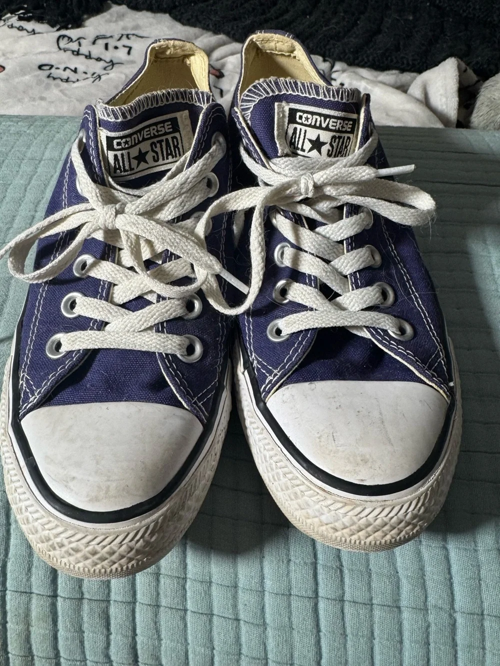 Converse Navy Canvas Low-Top Sneakers - Classic Lace-Up
